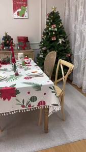 Christmas tree printed tassels geometric garland rectangular tablecloth coffee table tablecloth