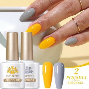 BORN PRETTY 2PCS 10ml Gel Nail Complete Set Nail Art Gel Base Top Coat Gel UV Gel Set Color Gel Nail Set
