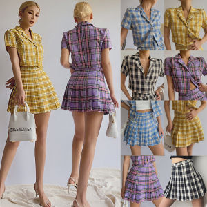 KARAKOREA 778 Tartan Skirt/Korean Pleated Skirt/Rok Mini Wanita