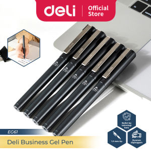Deli Business Gel Pen / Pulpen Gel Profesional 1.0mm Klip Metal EG61