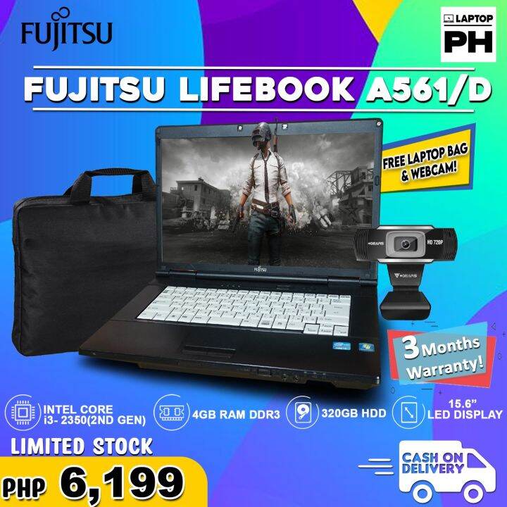 Fujitsu Lifebook A561/D Laptop | Intel Core i3-2350 (2nd Gen), 4Gb Ram  DDR3, 320GB HDD | Free Laptop Bag, Charger | Laptop PH | Lazada PH