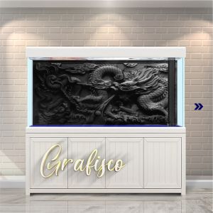 Stiker Background Aquarium Vinyl Premium Tahan Air - Dragon (NG)