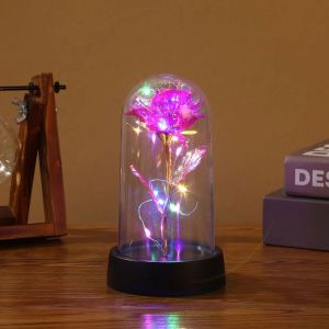 Lampu Hias LED Bunga Mawar Dekorasi Gift Kemasan Kotak Hadiah / Kado Valentine(Plus Baterai)