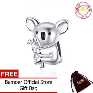 BAMOER คอลเลกชันสวนสัตว์ Koala หมีแพนด้าเสน่ห์เงินสเตอร์ลิง925ลูกปัดโลหะสัตว์สําหรับสร้อยข้อมืองูดั้งเดิม BSC093