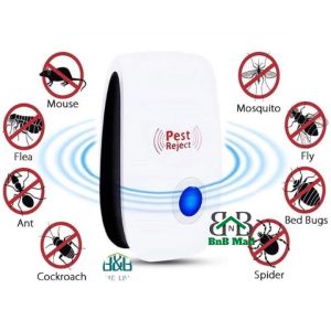 BnB Mall Pest Reject 2.0 Ultrasonic Anti Mosquito Repeller Smart Pest Control Repellant 3 Pin Plug UK Plug ALL-MOS/PEST