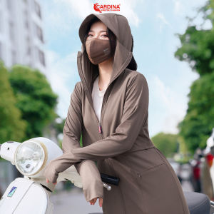 Áo Chống Nắng Nữ CARDINA 2 Tầng Dáng Dài Liền Thân Chất AirCool Nhật Bản Cao Cấp Chống Tia UV 3BC01