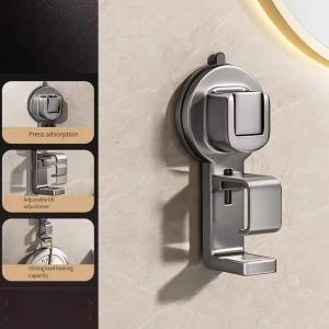 4/1pcs Suction Cup Hook Wall Mounted Washbasin Storage Holder Strong Self Adhesive Clothes Towel Adjustable Racks for Bathroom