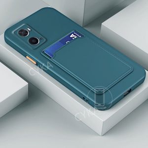 For Oppo A57 A77 A77s A17 A17k 4G 5G Slim Phone Case Color Card Slot Soft Silicone Casing Shockproof Lens Camera Protection Back Cover