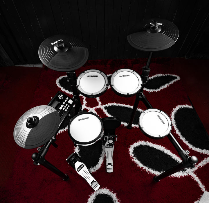 Avatar HXW SD61-5 Mesh Kit Electric Drum Set 8-Piece Electronic Drums, Dual-zone Snare and Cymbal With Choke, Drum Sticks Included