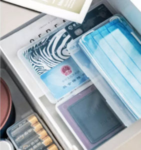 Minimalist Clear Transparent Portable Mask Document Card File Holder Drawer Organizer travel Passport Holder
