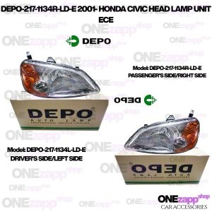 HONDA CIVIC HEAD LAMP UNIT ECE DEPO-217-1134R-LD-E 2001-