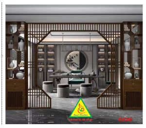 Vách ngăn bình phong  vách ngăn phòng khách nhà bếp 4VC06 - Nội thất lắp ráp Viễn Đông Adv