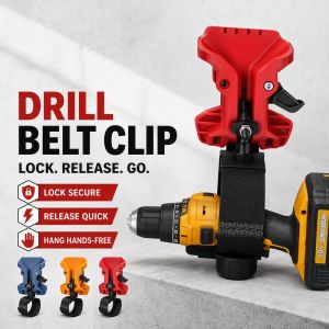 Cordless Drill Belt Clip Tool Holder Quick Release Self Lock Waist Hanger Heavy Duty Metal Workshop