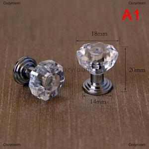 [COD] Cozyroom 10pcs อะคริลิคคริสตัลลูกบิดตู้ลิ้นชักดึงลูกบิดประตูเพชร cabine