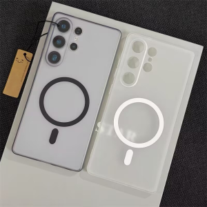 Frosted Skin Feel Soft Silicone Case for Samsung S26 S25 S24 S23 Ultra Plus For Magsafe Wireless Charge Ultra Thin Clear Cover