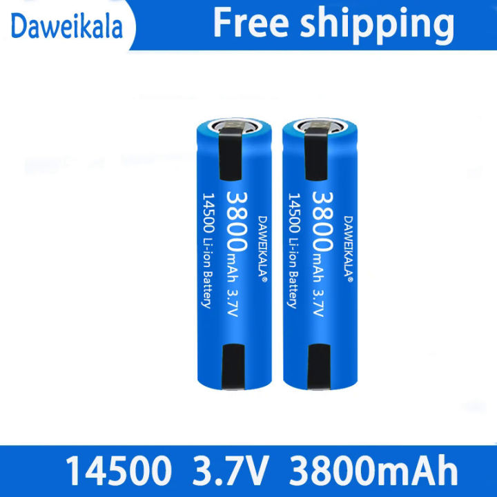 14500 Battery 3.7V AA 3800mah Lithium Ion Battery, With Welding, For ...