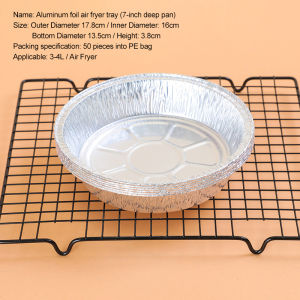50pcs Oil Proof Aluminum Foil Tin Box Non Stick Steamer Kitchen Tool BBQ Drip Tray Tray Air Fryer Disposable Liner