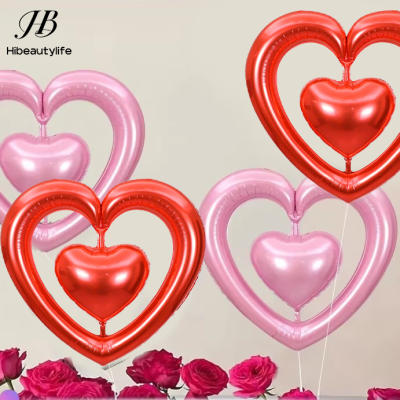 Hibeautylife】ลูกโป่งหัวใจวันวาเลนไทน์ขนาดใหญ่75ซม. ฟิล์มอะลูมิเนียมการขอแต่งงานสำหรับตกแต่งบอลลูนงาน