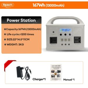REAIM 40000mah outdoor solar generator fast charge big capacity Power generator Portable emergency light High-Capacity Solar Panel and Solar Battery 