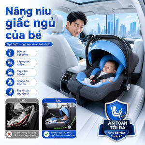 Ghế an toàn ô tô cho bé  Ghế ngồi ô tô cho trẻ sơ sinh địu em bé 0-12 tháng tuổi giường nằm ô tô di động nhẹ đạt chứng nhận an toàn Ghế ô tô cho trẻ em