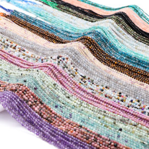 2-2.5มม.ประมาณ160-170Pcs Facetedธรรมชาติลูกปัดหินคริสตัลควอตช์สีชมพูอัญมณีลูกปัดสำหรับเครื่องประดับทำลูกปัดกำไลDIYสร้อยคอ