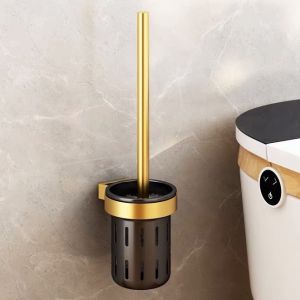 MEIDOO Toilet Brush Holder Bathroom Rack Metal Aluminum Black Gold Bathroom Accessories