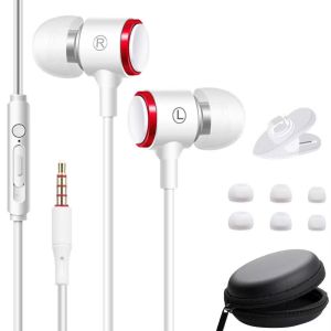 Tai nghe có dây siêu bass TWS âm thanh vòm Hifi tích hợp micro và nút điều khiển âm lượng giắc cắm chuẩn 3.5mm