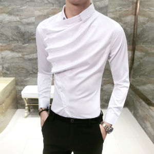 Áo sơ mi nam dài tay cúc chéo kiểu dáng Hàn quốc H28