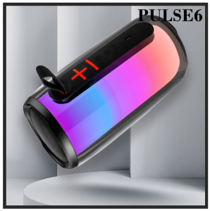 PLUSE6 TWS Portable Wireless Bluetooth V5.0 Loud Bass Speaker with RGB Colorful Glare Lights and Wireless Microphone