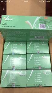 CHÍNH HÃNG VGLOVE KHẢI HOÀN 1 thùng Găng tay cao su thiên nhiên Latex không bột Vglove Khải Hoàn (hộp 100 chiếc) màu trắng kem các size SML