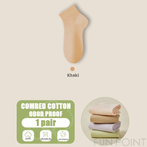 FUNPOINT 1/3/5 Pairs Women Plain Socks Pures Cotton Korean Summer Breathable Ankle Socks