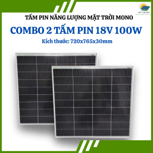 COMBO 2 TẤM NĂNG LƯỢNG MẶT TRỜI MONO 18V 100W - TẶNG KÈM JACK MC4