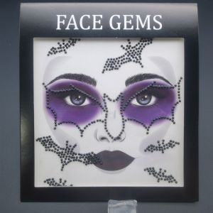 GLOWLITE Shiny Face Rhinestone Sticker Colorful 3D Resin Halloween Fake Tattoo Makeup Body Art Clown Makeup Jewelry Face Sticker Costume Party