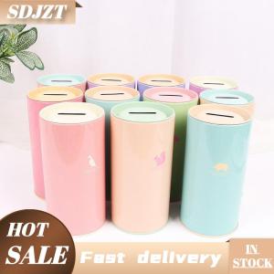 SDJZT 1PC tinplate Vòng động vật con heo đất màu sắc ngân hàng con heo đất kim loại đồng xu hộp trang trí nhà hộp tiền