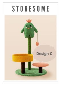 Cactus Scratcher Series Cat Scratcher Sisal Post With Mini Mushroom Or Yellow Platform (3 Designs)