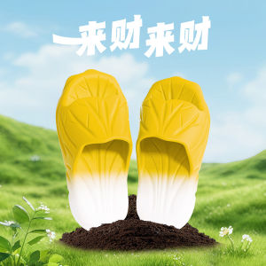 [Free Shipping] Cabbage Slippers For Women Stylish Slip-On Slippers For Outdoor Wear WomenS Indoor Home Sandals MenS Quirky Thick-Soled CoupleS Slippers