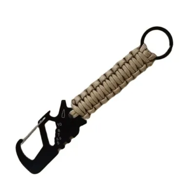 SILVER KNIGHT Multifunctional Tool Paracord Carabiner Keychain Survival Camping Tool
