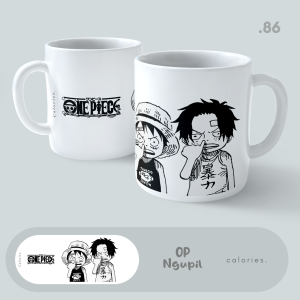 Mug  One piece luffy zorro Strawhats Ace Souvenir Kado Hampers Gelas #mgop