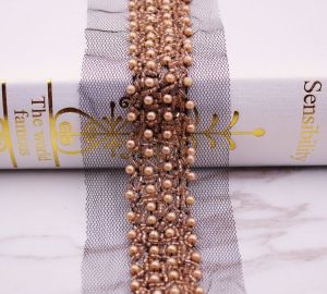 1Pc 3 cm Pearl Beaded Lace Trim Wedding Dress Collar Sleeve Lace Applique DIY Crafts