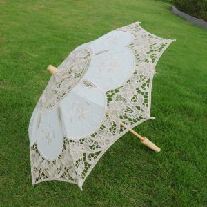 Lace Umbrella Cotton Embroidery Bridal Umbrella Parasol Sun Umbrella For Wedding shooting props Home Decoration
