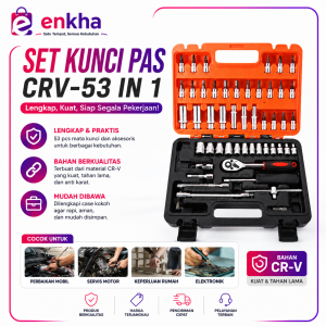 Taffware Professional Tools 53 in 1 CR-V53 Set Kunci Pas dan Perkakas Lengkap untuk Otomotif dan DIY