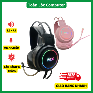 [FREESHIP MAX] Tai nghe gaming có dây chụp tai RKX led RBG có mic Jack Cắm USB âm thanh 3.5 7.1 bảo hành 12 tháng-Toàn Lộc Computer