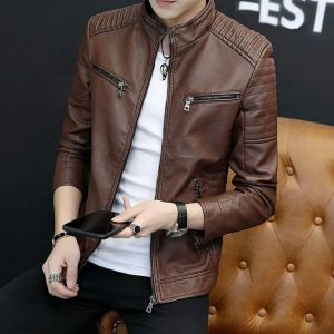 Jaket Pria Kulit Sintetis Terbaru - Motor Terlaris - Tanpa Setrika - Cuci Kering - Tidak Berbleach - Ukuran M, L, XL, XXL - Tinggi Badan, Lebar Dada, Panjang Lengan - Estimasi Ukuran