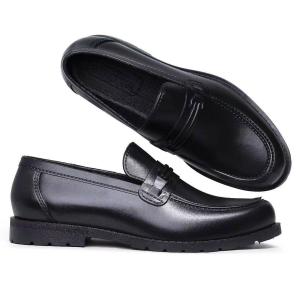 SHUTA Men’s Plain Slip On Shoes Round Toe No Decoration Waterproof Loafers School Daily Wear
