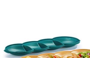 ถาดหลุมใส่อาหาร Tupperware Allegra 4 Peas Tray ทรงถั่ว 4หลุม ราต่อ1 ใบ เลือกสีได้