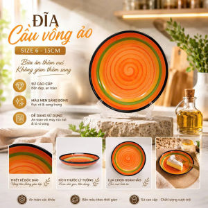 Đĩa Cầu Vồng Ảo Size 15cm Cao Cấp | Đĩa Sứ Decor Bàn Ăn Sang Trọng