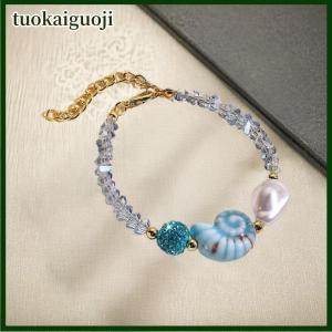 tuokaiguoji Fashion Ceramic Starfish Shell Fish Pendant Bracelets For Women Exquisite Colorful Rope Handmade Weave Bracelets Jewelry Gifts