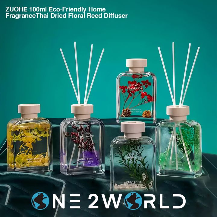 ZUOHE 100ml Thai Dried Floral Reed Diffuser Natural Lavender