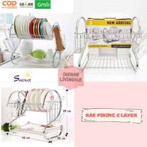 RAK 2 SUSUN/ RAK MINIMALIS / RAK STAINLESS/ PERALATAN DAPUR / RAK PIRING - SHENAR