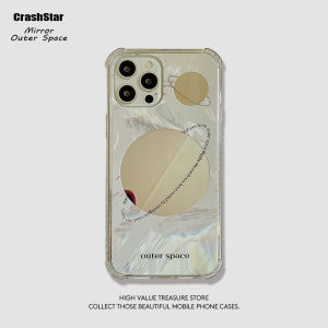 CrashStar Universe Space Mirror Phone Case For iPhone 15 14 Pro Max Plus 13 12 11 Pro Max XS XR X 8 7 Plus + SE 2020 Hard Shockproof Phone Casing Fashion INS Phone Cover Shell Top Seller